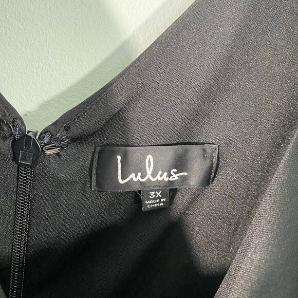 Lulu's Black V-neck Surplice Sleeveless Chiffon Maxi Dress 3X Bridesmaid Wedding - Picture 6 of 8